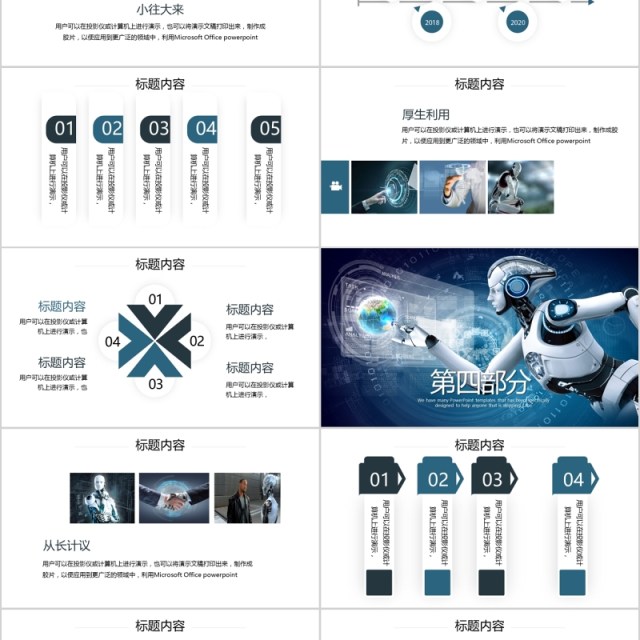 人工智能机器人项目汇报介绍PPT模板