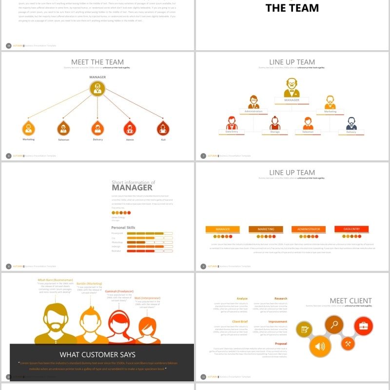 简洁商务公司简介PPT信息图表模板AUTUMN Powerpoint