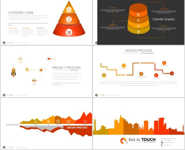 简洁商务公司简介PPT信息图表模板AUTUMN Powerpoint