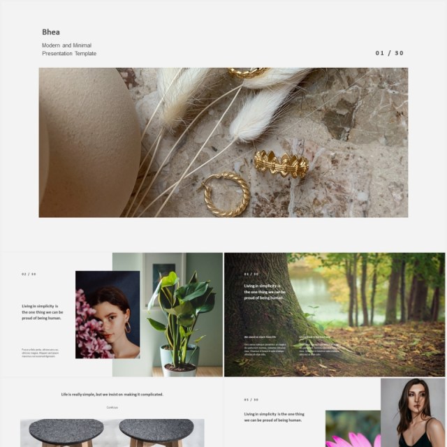 简洁电子照片展示PPT模板bhea simple powerpoint template