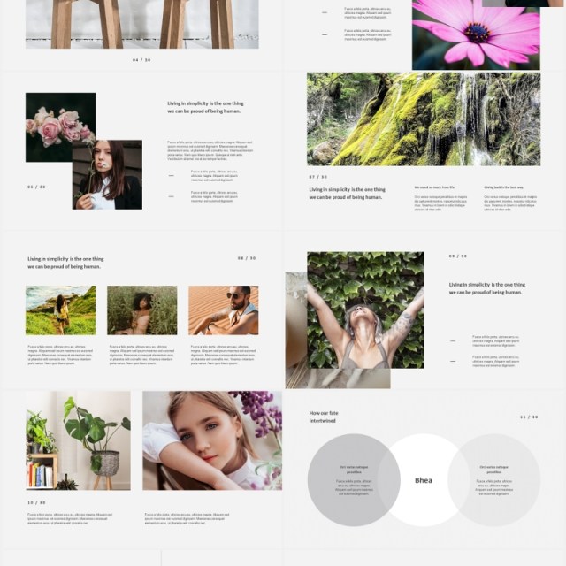 简洁电子照片展示PPT模板bhea simple powerpoint template