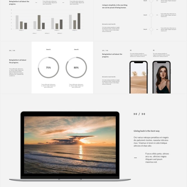 简洁电子照片展示PPT模板bhea simple powerpoint template