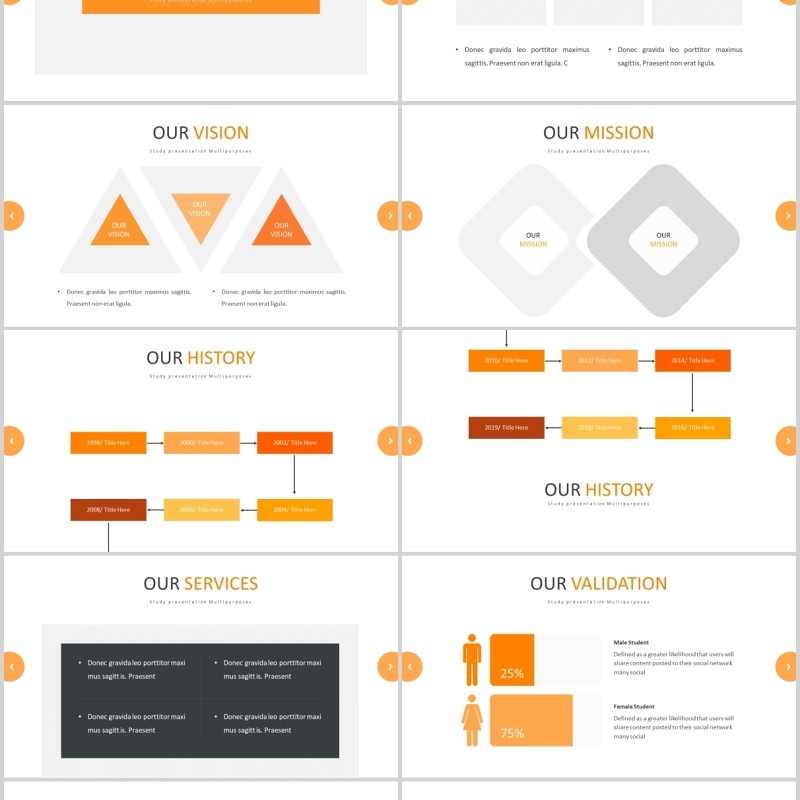 橙色简约教育培训宣传PPT图片排版模板Colleague - Powerpoint Template