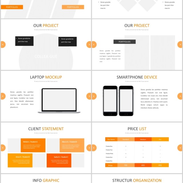 橙色简约教育培训宣传PPT图片排版模板Colleague - Powerpoint Template