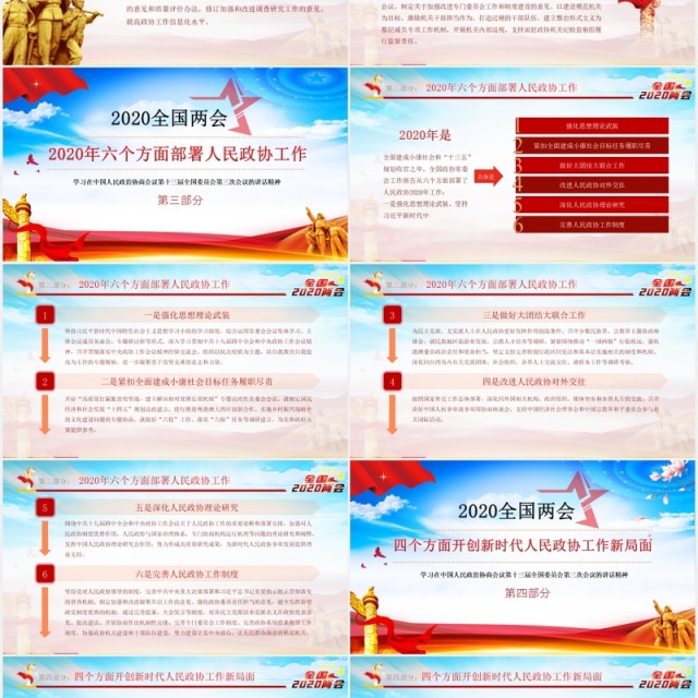 2020全国两会政协工作报告学习解读PPT模板 2020全国两会政协工作报告学习解读PPT模板