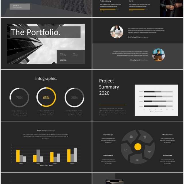 雇佣招聘公司宣传PPT模板hire portfolio powerpoint template