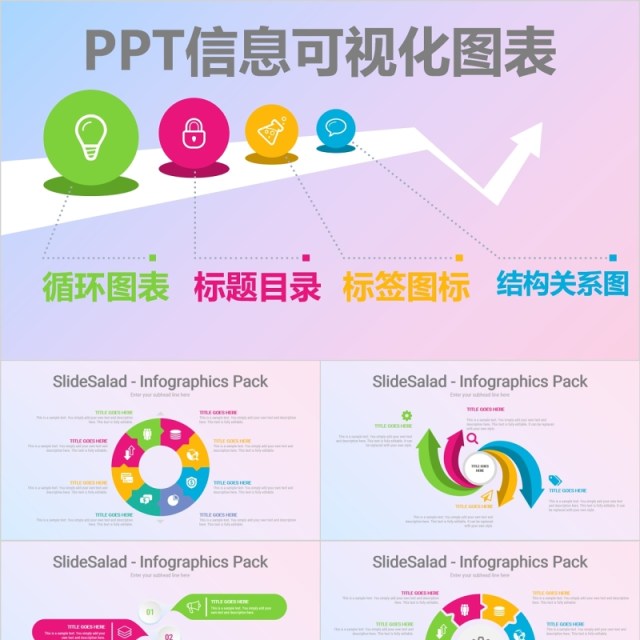 原创标题目录循环图表PPT信息可视化图表模板 原创标题目录循环图表PPT信息可视化图表模板