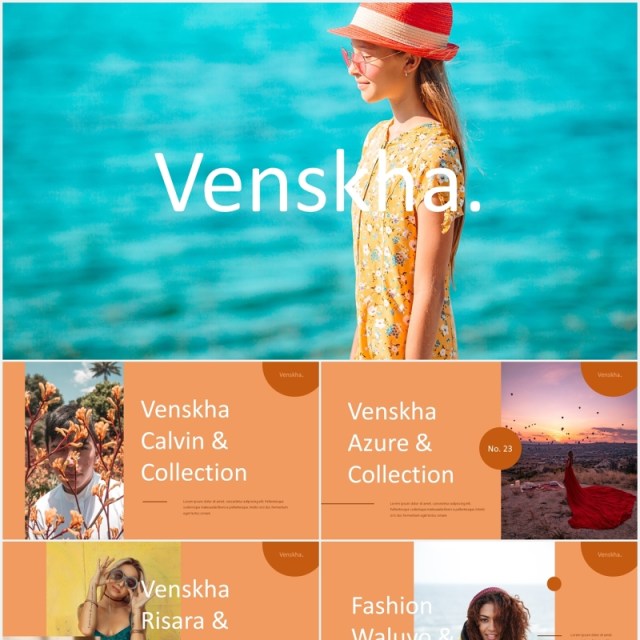 暖色时尚摄影PPT模板Venskha - Powerpoint Template