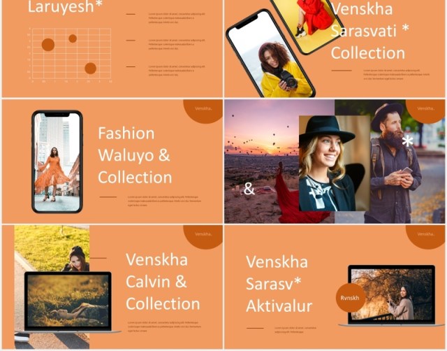 暖色时尚摄影PPT模板Venskha - Powerpoint Template