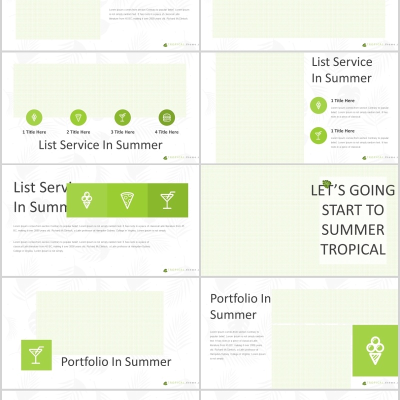 热带气候旅游策划宣传PPT模板版式信息图表Tropical - Powerpoint Template