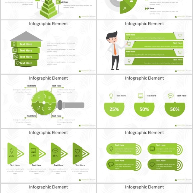 热带气候旅游策划宣传PPT模板版式信息图表Tropical - Powerpoint Template