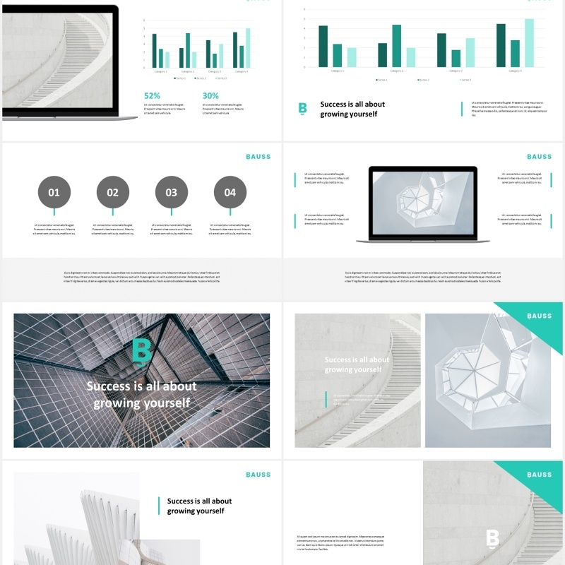 商业企业公司宣传介绍PPT模板bauss simple corporate powerpoint template