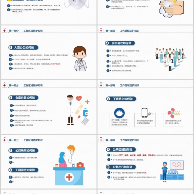 返岗上班后怎么预防新型冠状病毒的感染防控疫情PPT模板