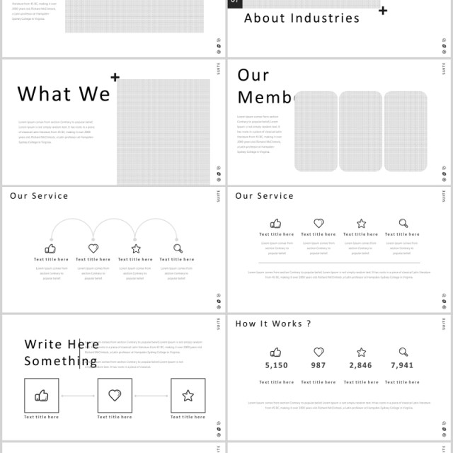 商务简洁公司介绍PPT版式模板Suite Powerpoint Template