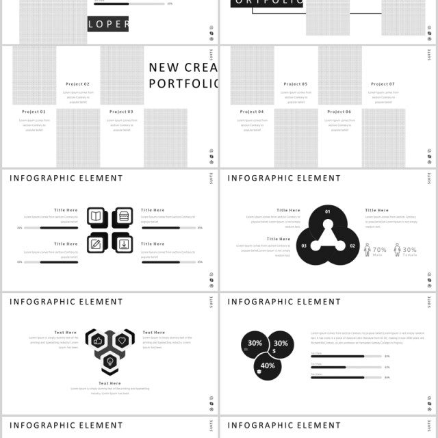 商务简洁公司介绍PPT版式模板Suite Powerpoint Template