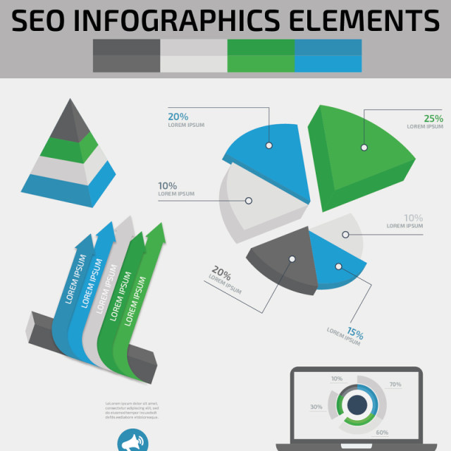 SEO信息图形元素集海报/PPT图表元素海报/PPT可编辑矢量素材