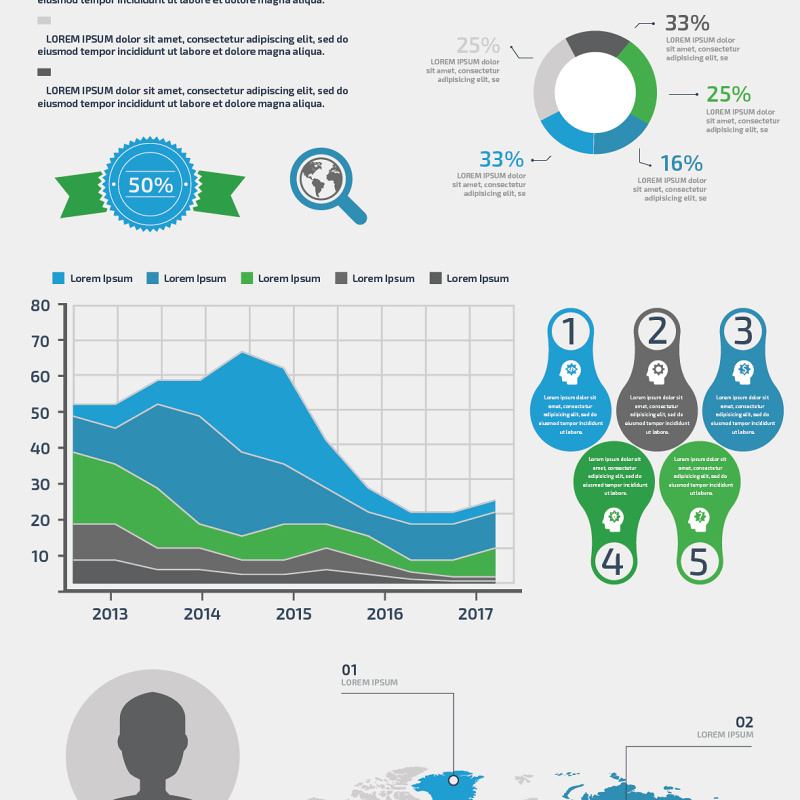 SEO信息图形元素集海报/PPT图表元素海报/PPT可编辑矢量素材