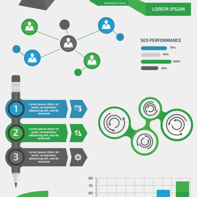 SEO信息图形元素集海报/PPT图表元素海报/PPT可编辑矢量素材