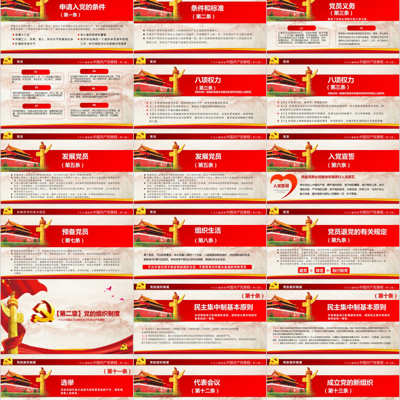 中国共产党章程党建PPT党课模板