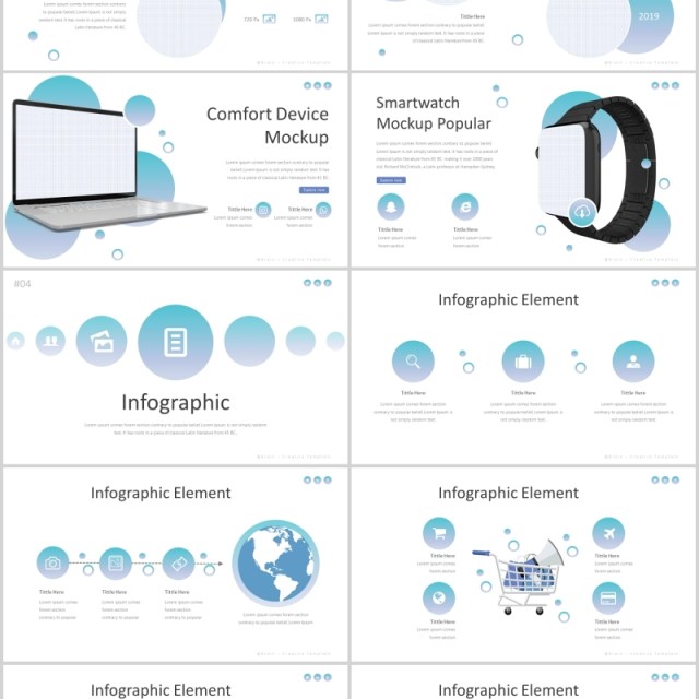 创意圆形企业简介公司工作汇报PPT模板版式设计Brain - Powerpoint Template