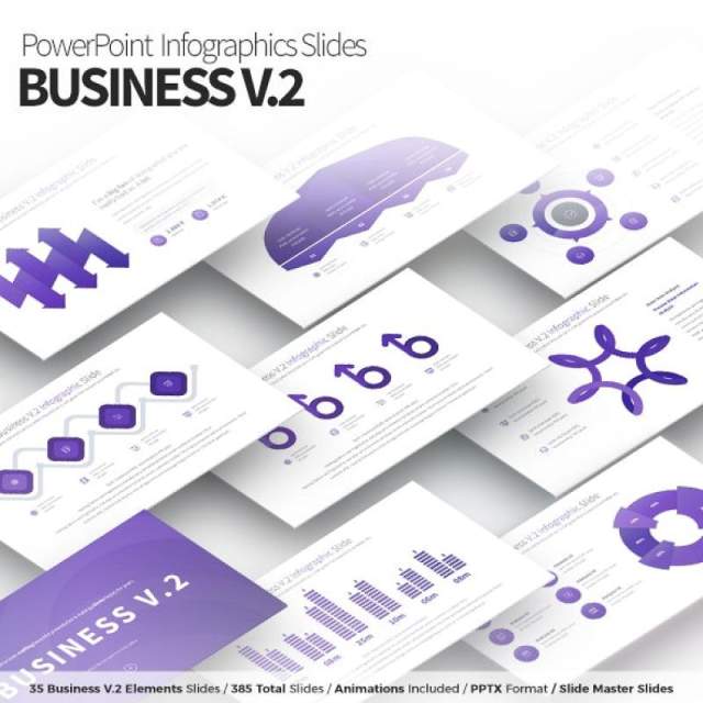 商业V.2PPT信息图表模板Business V.2 - PowerPoint Infographics Slides