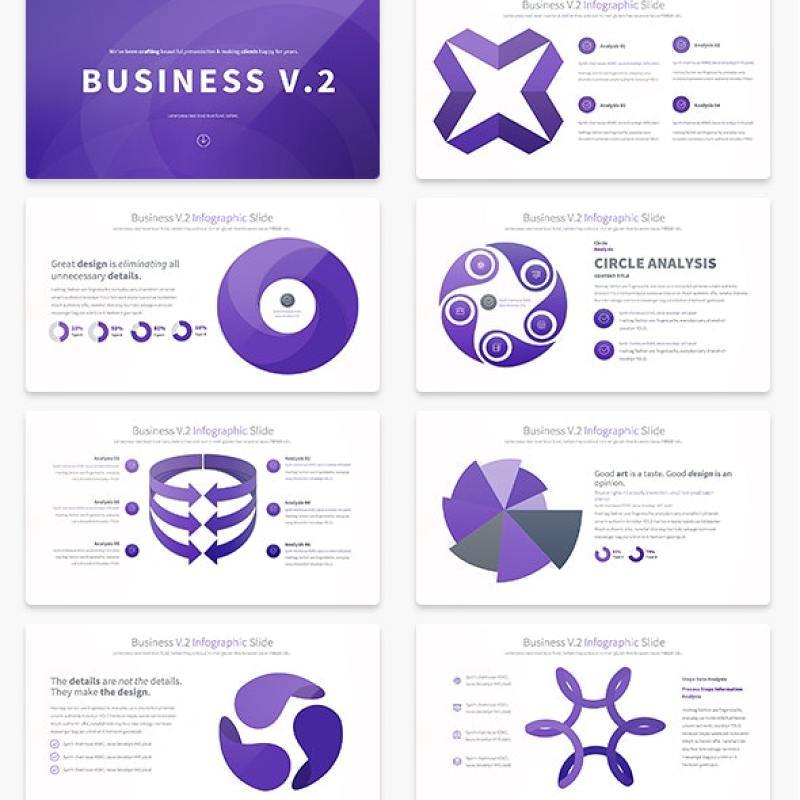 商业V.2PPT信息图表模板Business V.2 - PowerPoint Infographics Slides