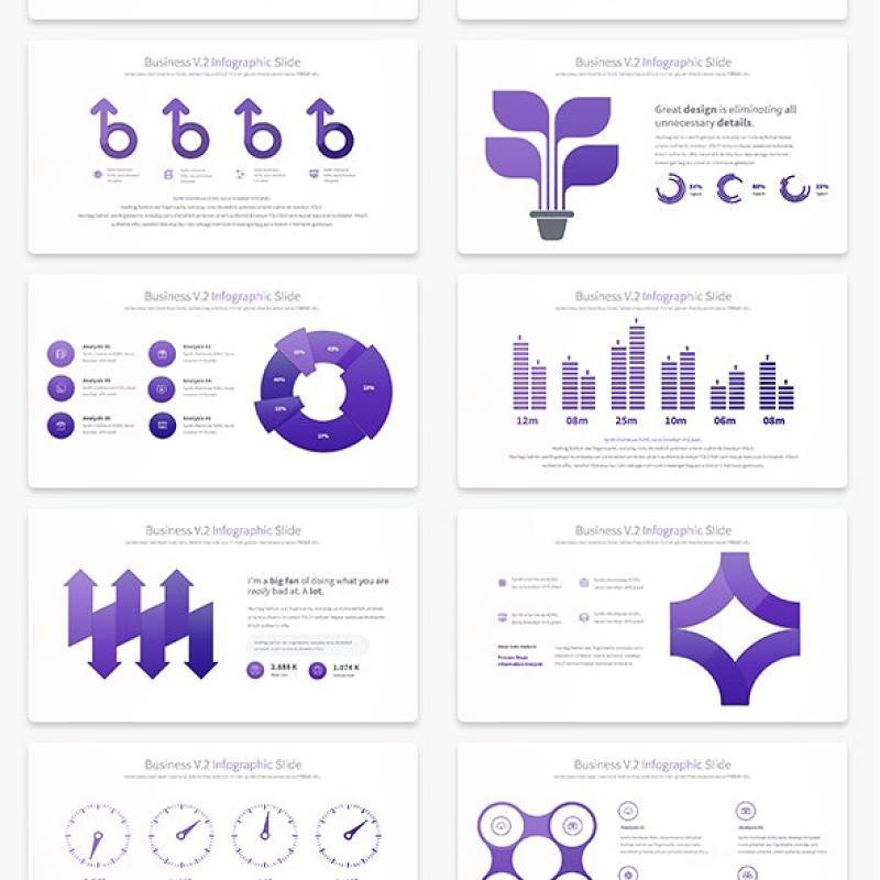 商业V.2PPT信息图表模板Business V.2 - PowerPoint Infographics Slides