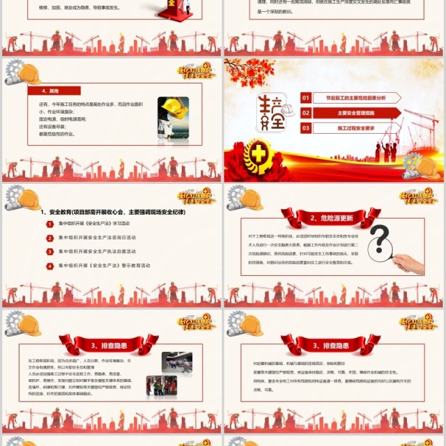 强化红线意识促进安全生产节后复工安全培训PPT模板 强化红线意识促进安全生产节后复工安全培训PPT模板