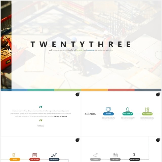 商务公司组织架构流程图PPT素材模板twenty 3 powerpoint template