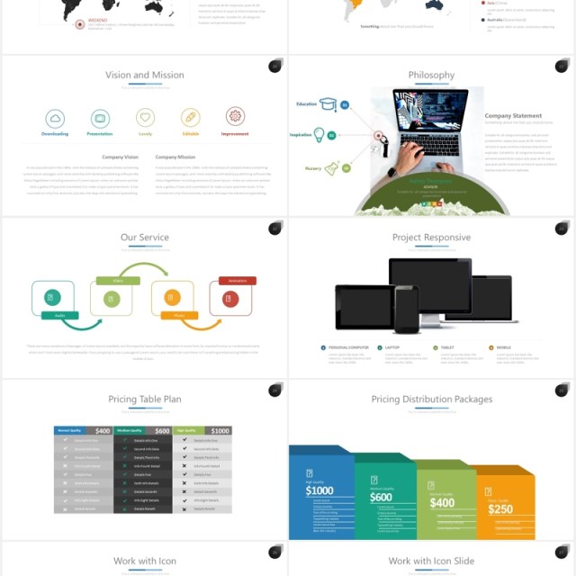 商务公司组织架构流程图PPT素材模板twenty 3 powerpoint template