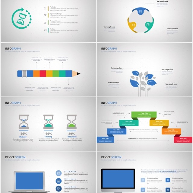 简约可视化信息图表PPT模板素材arara powerpoint template