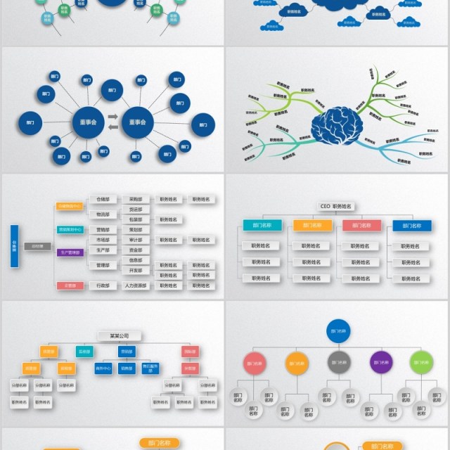 公司组织架构图PPT素材可编辑带照片
