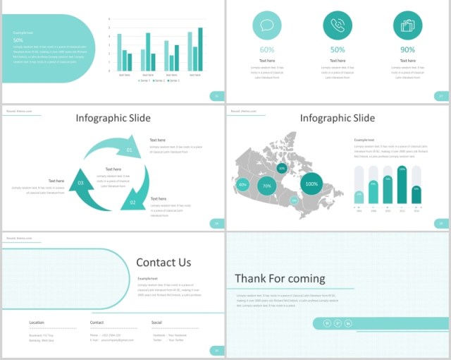 创意圆形插图公司介绍PPT模板信息图表Round - Powerpoint Template