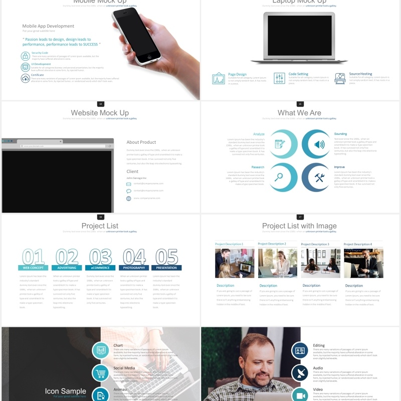 简洁公司项目架构图PPT素材模板mejuwet powertpoint