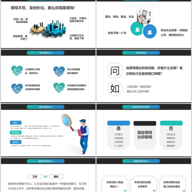 公司管理员工忠诚度爱岗敬业与责任心培训PPT模板 公司管理员工忠诚度爱岗敬业与责任心培训PPT模板