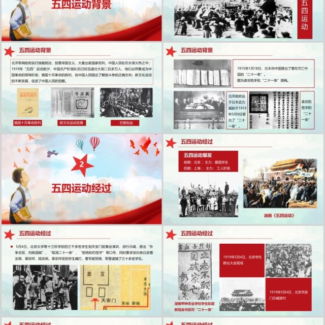 五四精神纪念五四青年爱国运动100周年红色党政党课党建ppt模板 五四精神纪念五四青年爱国运动100周年红色党政党课党建ppt模板
