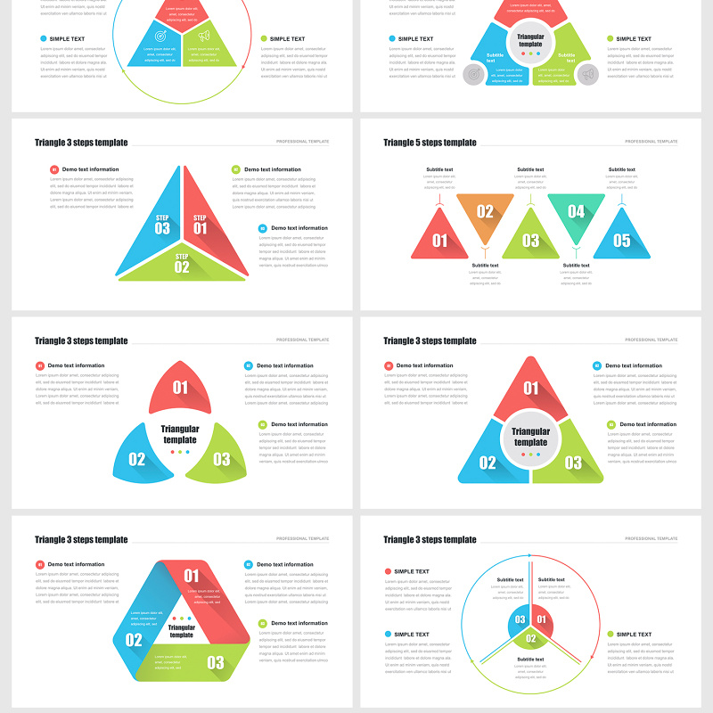 三角形PPT模板信息图表素材 PowerPoint Triangle templates