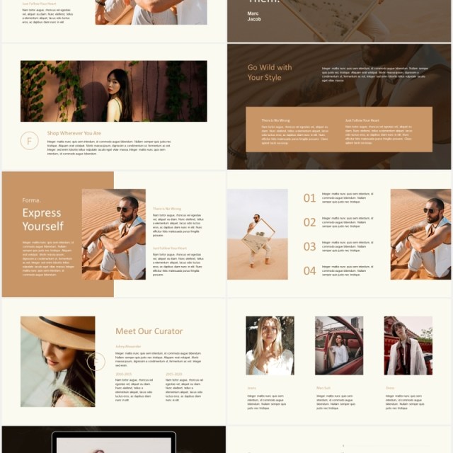 时尚模特展示宣传PPT模板forma modern minimal powerpoint template