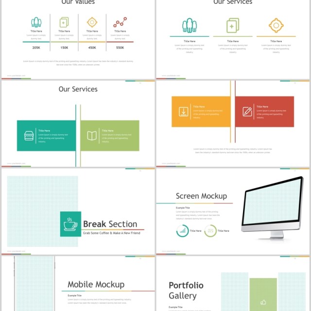 多彩公司介绍可视化信息图表PPT模板版式排版Expert - Powerpoint Template