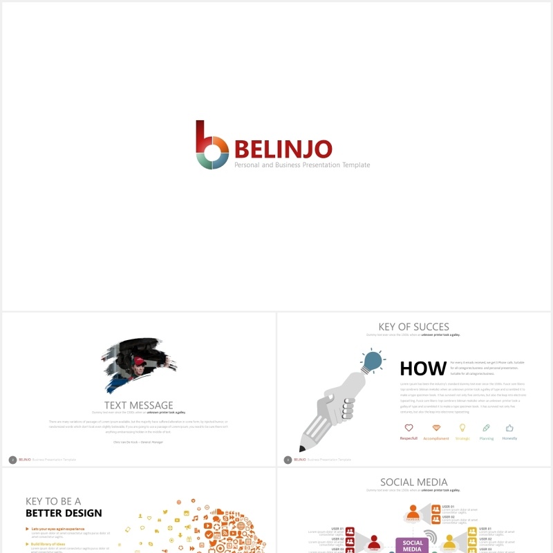 创意商务图形数据可视化图表PPT模板素材belinjo powerpoint