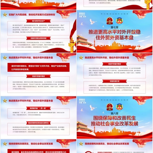 政府工作报告聚焦全国两会专题党课学习PPT模板 政府工作报告聚焦全国两会专题党课学习PPT模板