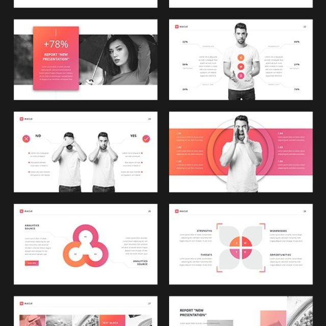 现代创新营销年度报告PPT模板演示Miracle Modern PowerPoint Template