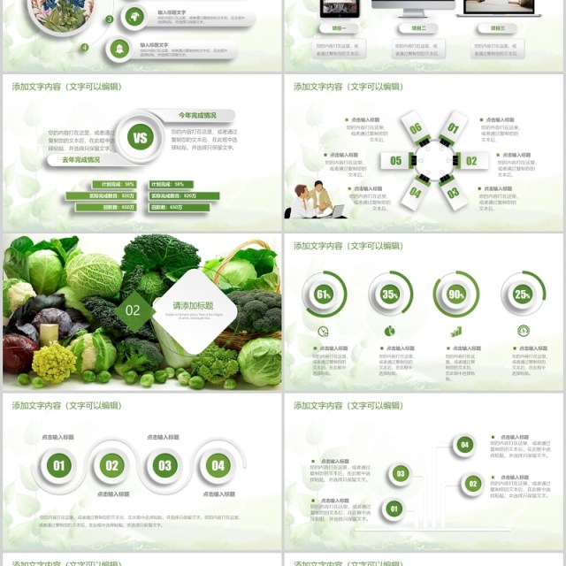 绿色蔬菜食品健康安全PPT模板