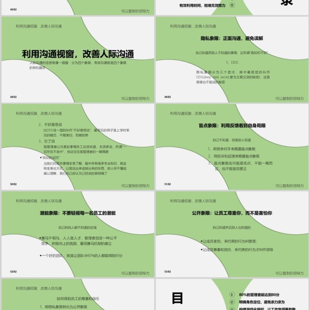 绿色简洁可复制的领导力培训PPT模板 绿色简洁可复制的领导力培训PPT模板