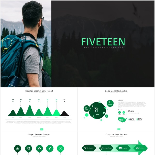 绿色简约商务工作汇报面积图数据图表PPT模板FIVETEEN 绿色简约商务工作汇报面积图数据图表PPT模板FIVETEEN