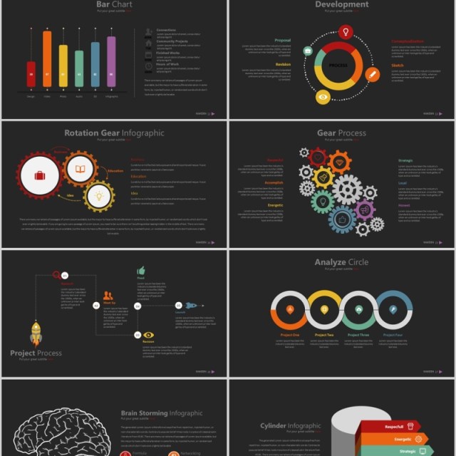 黑色商业计划书PPT信息图表可视化模板Wakiden - Powerpoint Template 黑色商业计划书PPT信息图表可视化模板Wakiden - Powerpoint Template