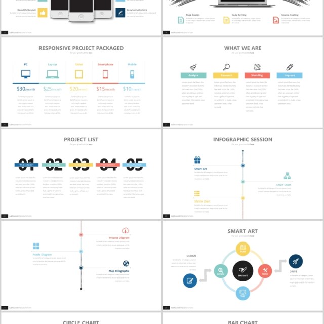 高端商务工作汇报可插图PPT模板信息图表元素MAKARYO Powerpoint