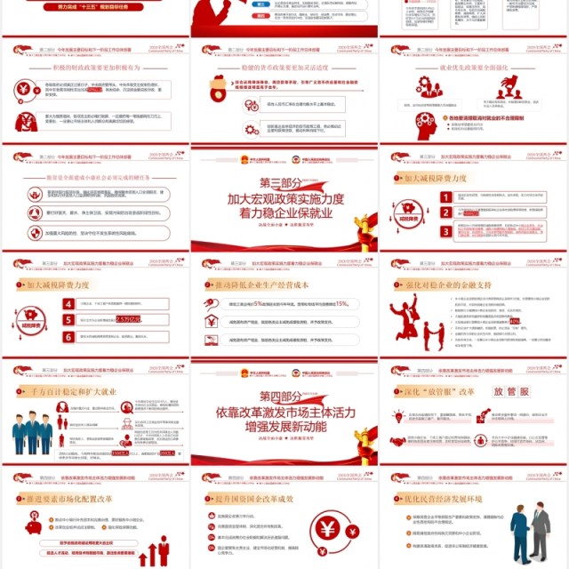 聚焦全国两会政府工作报告总结学习PPT模板党建党政 聚焦全国两会政府工作报告总结学习PPT模板党建党政