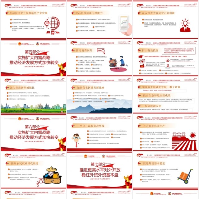聚焦全国两会政府工作报告总结学习PPT模板党建党政 聚焦全国两会政府工作报告总结学习PPT模板党建党政