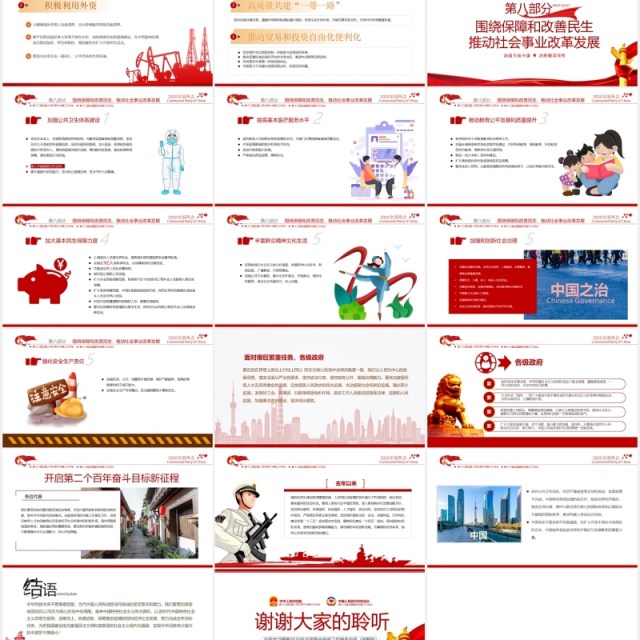 聚焦全国两会政府工作报告总结学习PPT模板党建党政 聚焦全国两会政府工作报告总结学习PPT模板党建党政